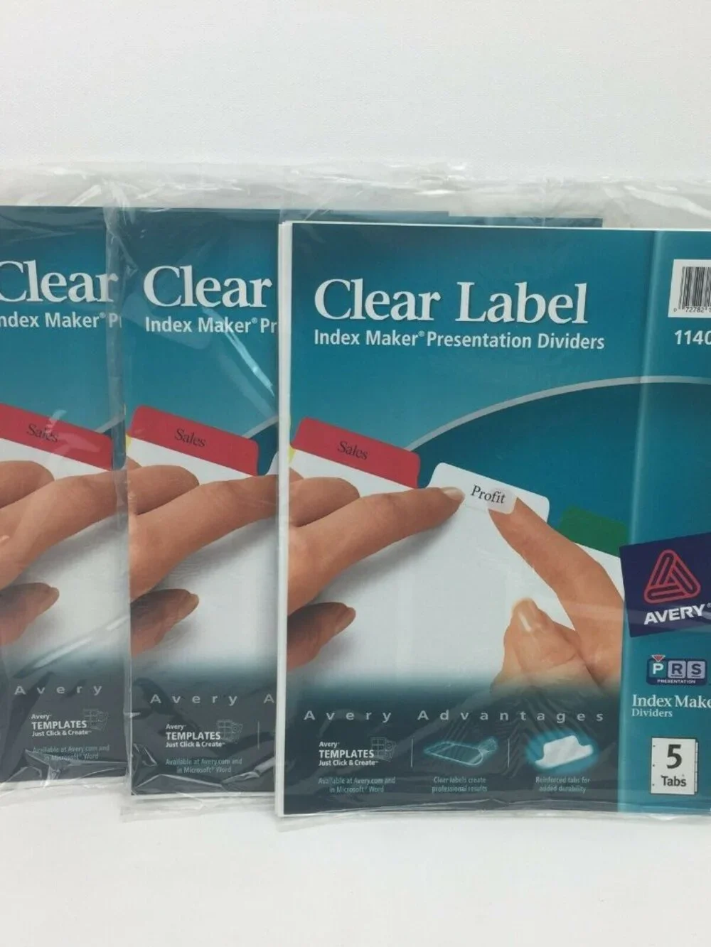 Set 3 Avery Clear 5 Tab Notebook Dividers Label 11406 Index Maker Office